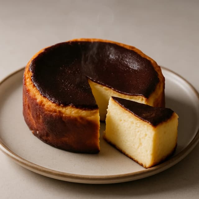 AI-enhanced cheesecake photo